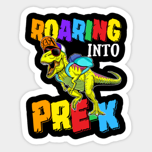 Roaring Into Pre-k Dinosaur Back To School Sticker